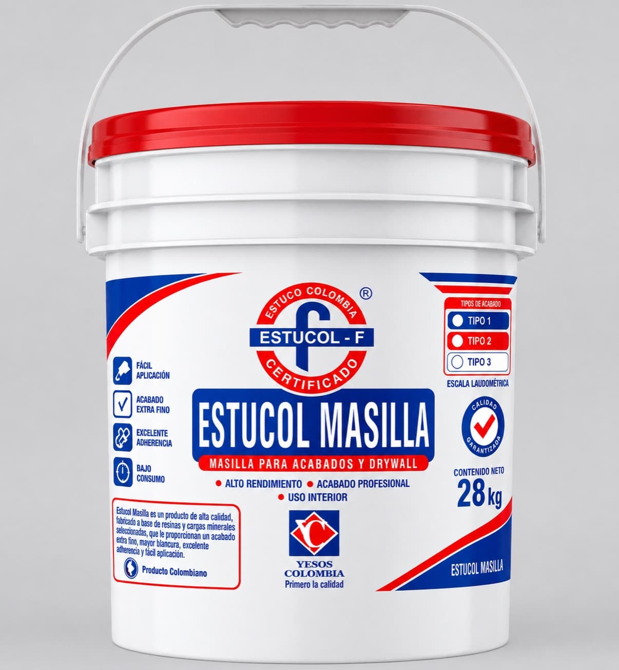 Caneca de 28 kg de Estucol Masilla